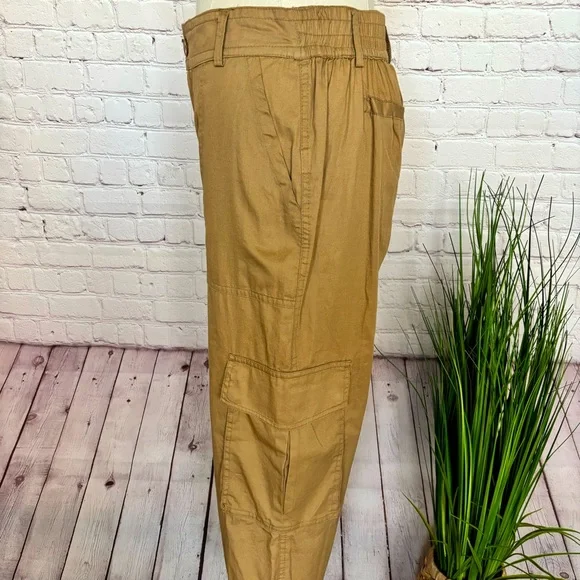 FOR THE REPUBLIC Cotton Khaki Cargo Jogger Pants--M - Picture 9 of 16